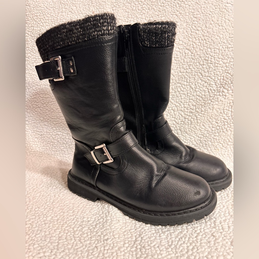 DV by Dolce Vita Black Motorcycle Boots with Buckle Straps - Picture 12 of 14